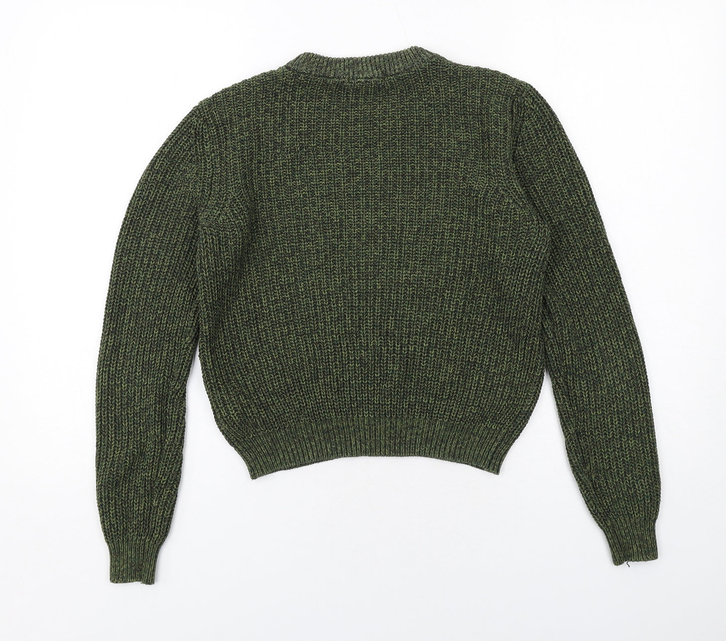 H&M Womens Green Round Neck Acrylic Pullover Jumper Size XS