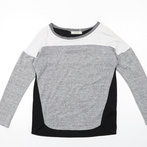 Oasis Womens Grey Round Neck Polyester Pullover Jumper Size XS