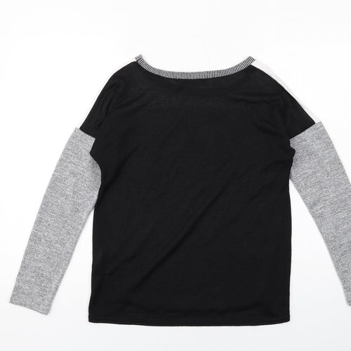 Oasis Womens Grey Round Neck Polyester Pullover Jumper Size XS