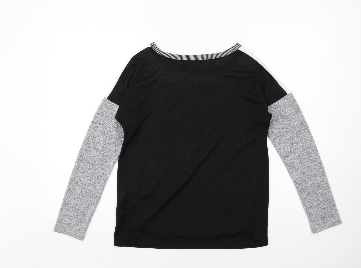 Oasis Womens Grey Round Neck Polyester Pullover Jumper Size XS
