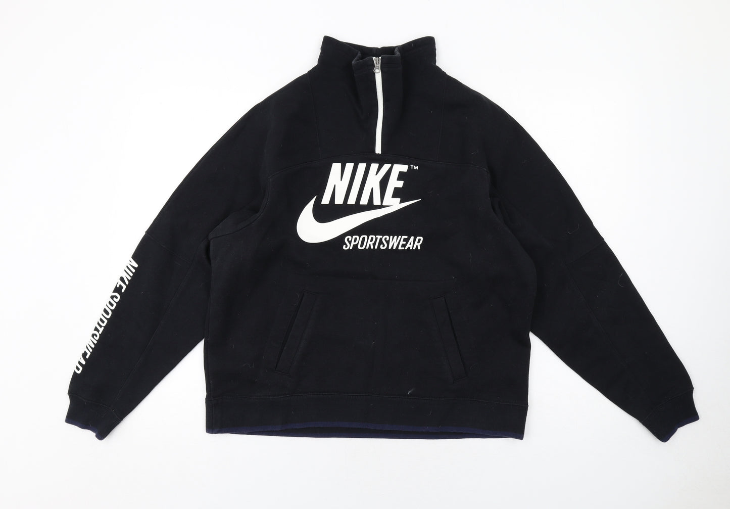 NEXT Womens Black Cotton Pullover Sweatshirt Size M Zip