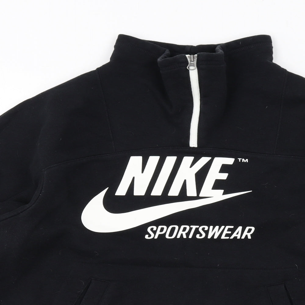 NEXT Womens Black Cotton Pullover Sweatshirt Size M Zip