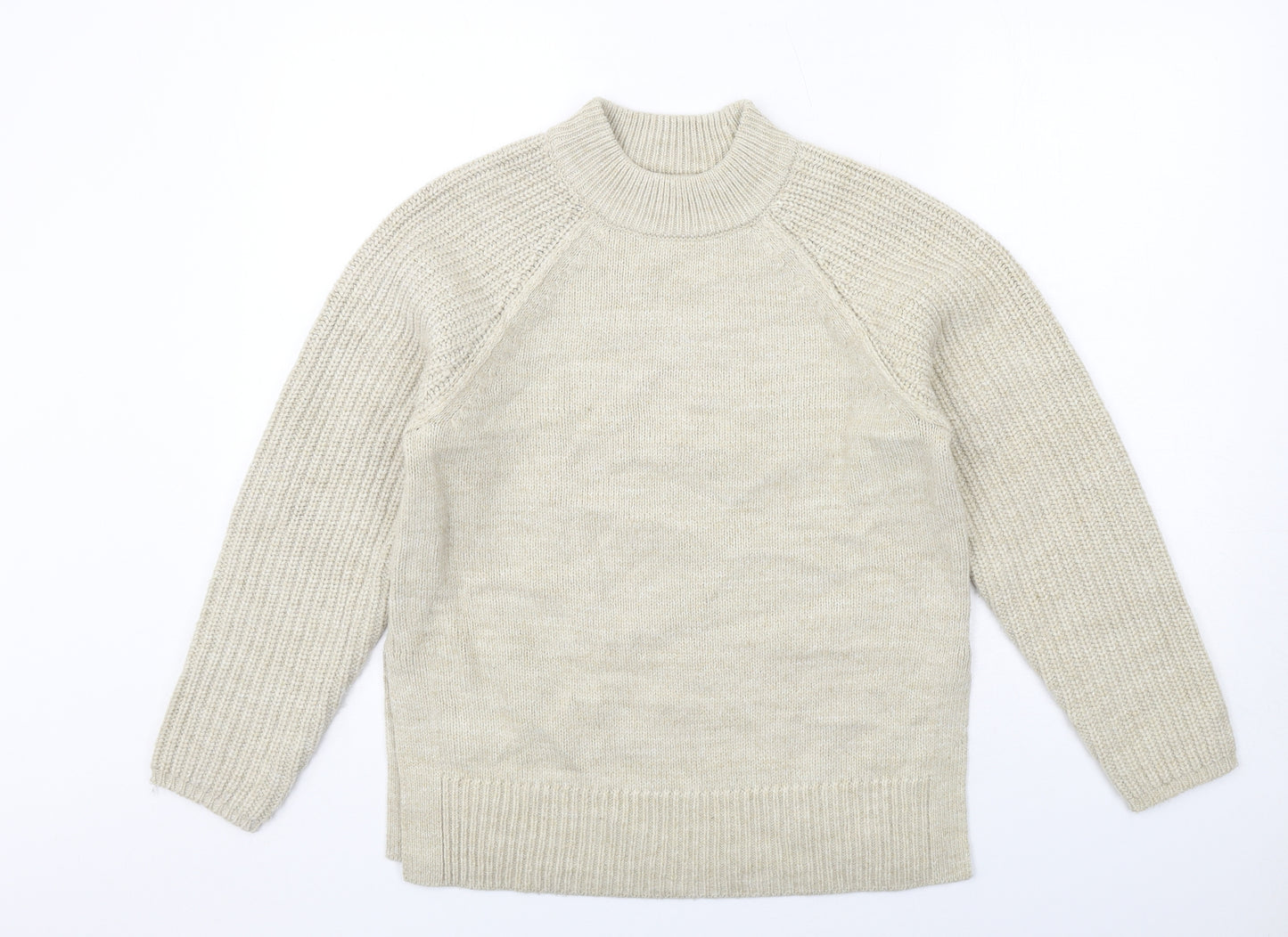 Marks and Spencer Womens Beige Round Neck Acrylic Pullover Jumper Size S