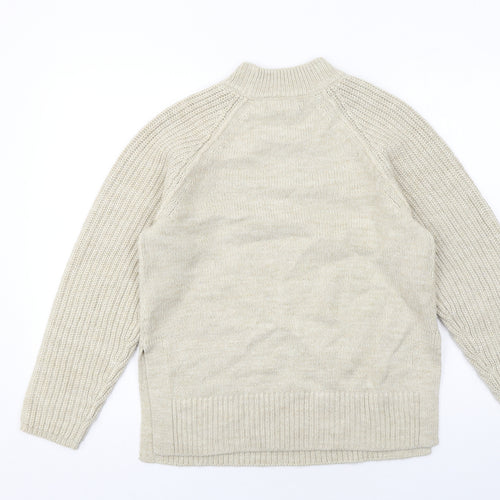 Marks and Spencer Womens Beige Round Neck Acrylic Pullover Jumper Size S