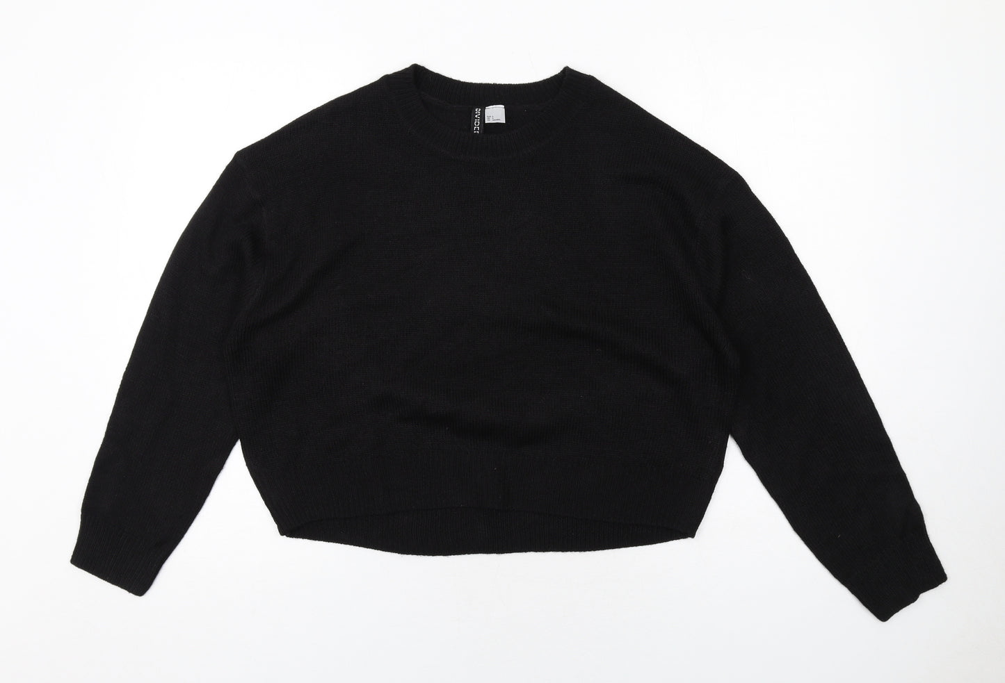H&M Womens Black Round Neck Acrylic Pullover Jumper Size S