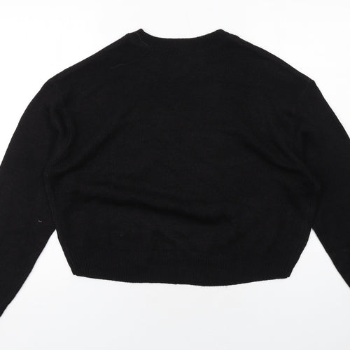 H&M Womens Black Round Neck Acrylic Pullover Jumper Size S