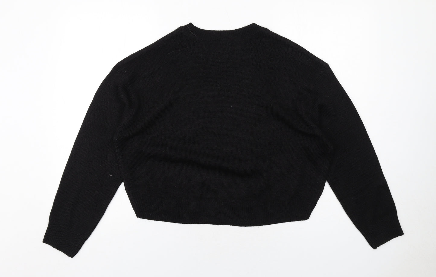 H&M Womens Black Round Neck Acrylic Pullover Jumper Size S