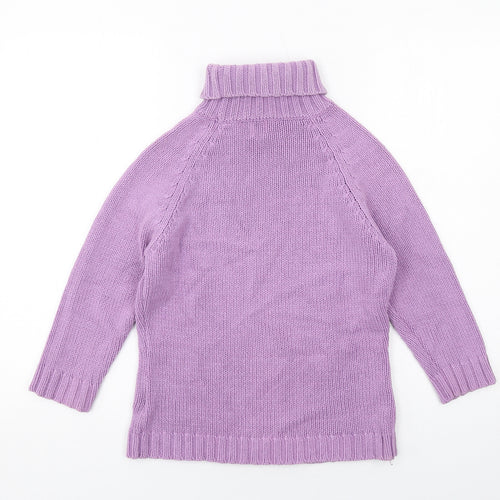 Gap Womens Purple Roll Neck Cotton Pullover Jumper Size M