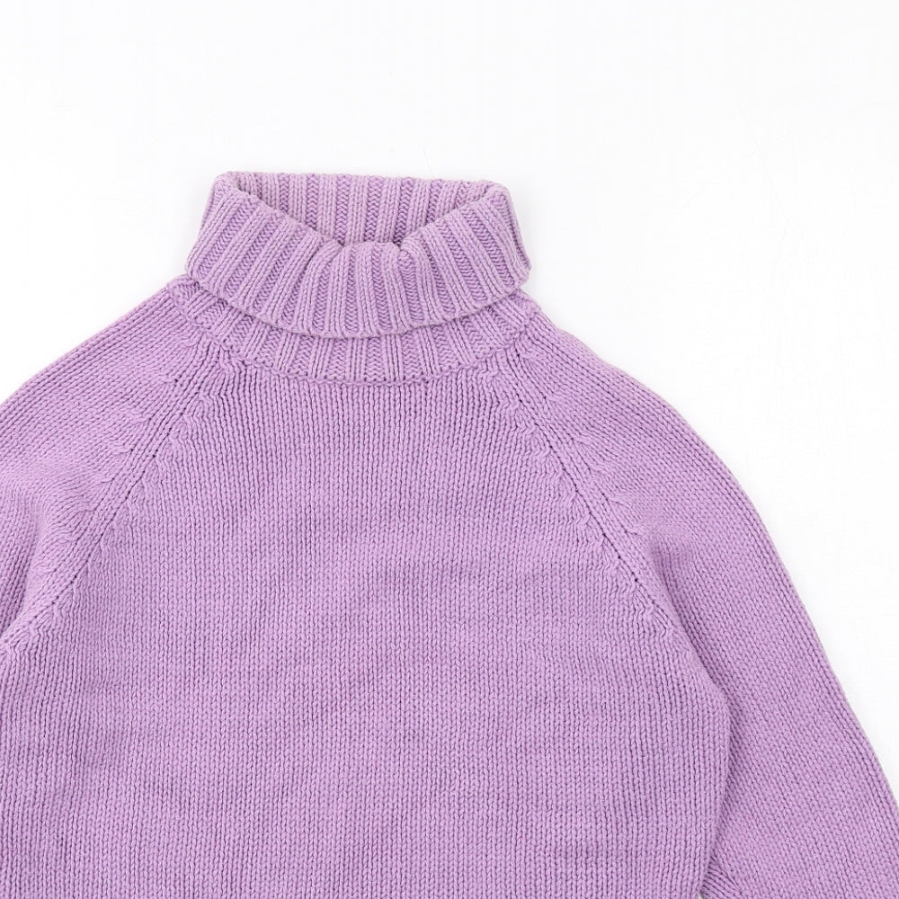 Gap Womens Purple Roll Neck Cotton Pullover Jumper Size M