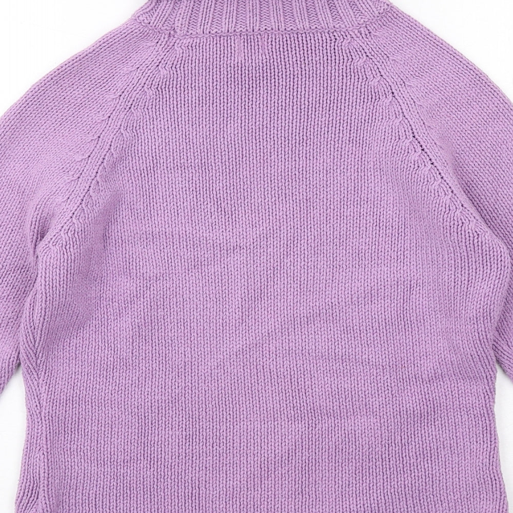 Gap Womens Purple Roll Neck Cotton Pullover Jumper Size M