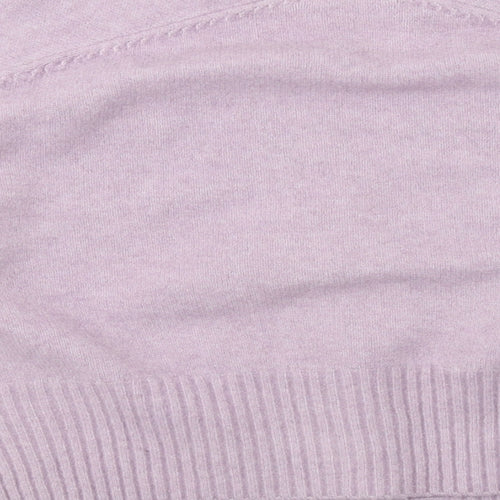 H&M Womens Purple V-Neck Acrylic Cardigan Jumper Size M