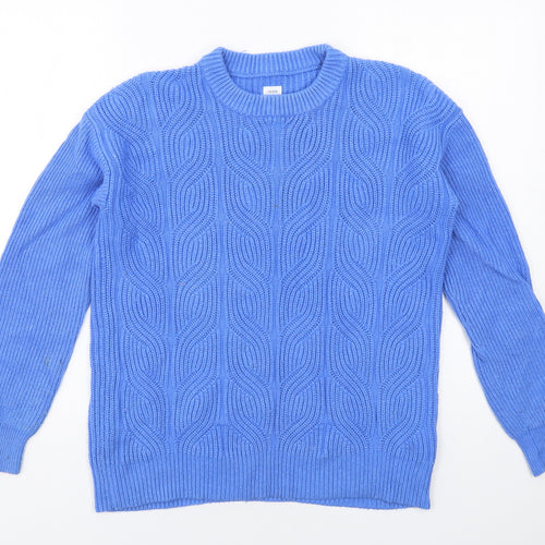 John Lewis Womens Blue Round Neck Nylon Pullover Jumper Size 8