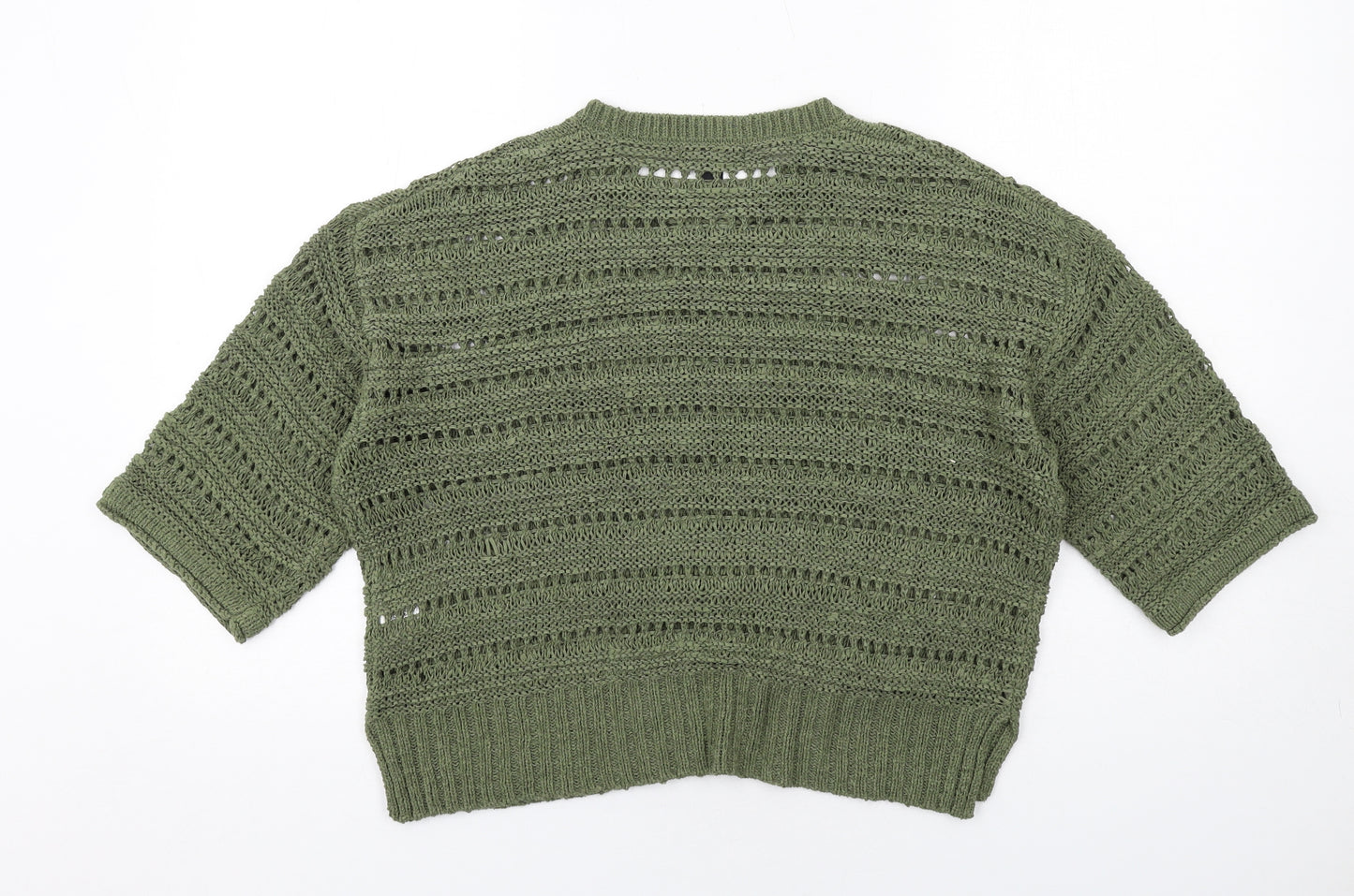 New Look Womens Green Round Neck Acrylic Pullover Jumper Size M