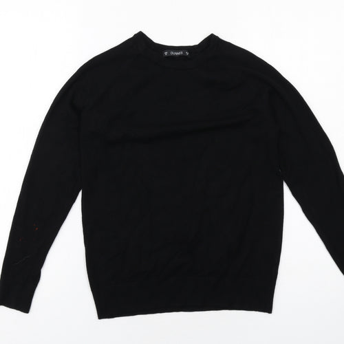 Dunnes Stores Womens Black Round Neck Viscose Pullover Jumper Size M