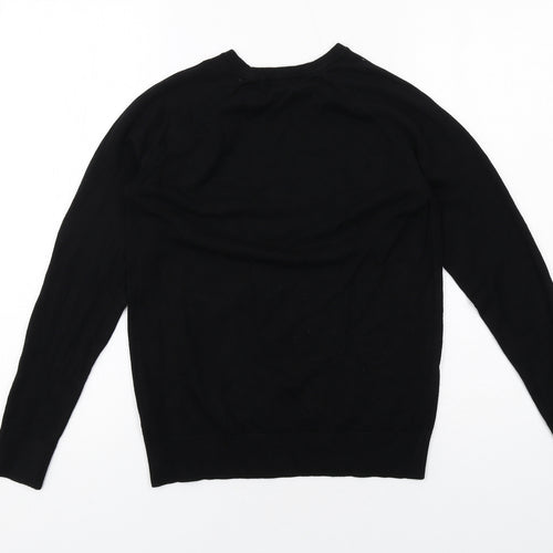 Dunnes Stores Womens Black Round Neck Viscose Pullover Jumper Size M