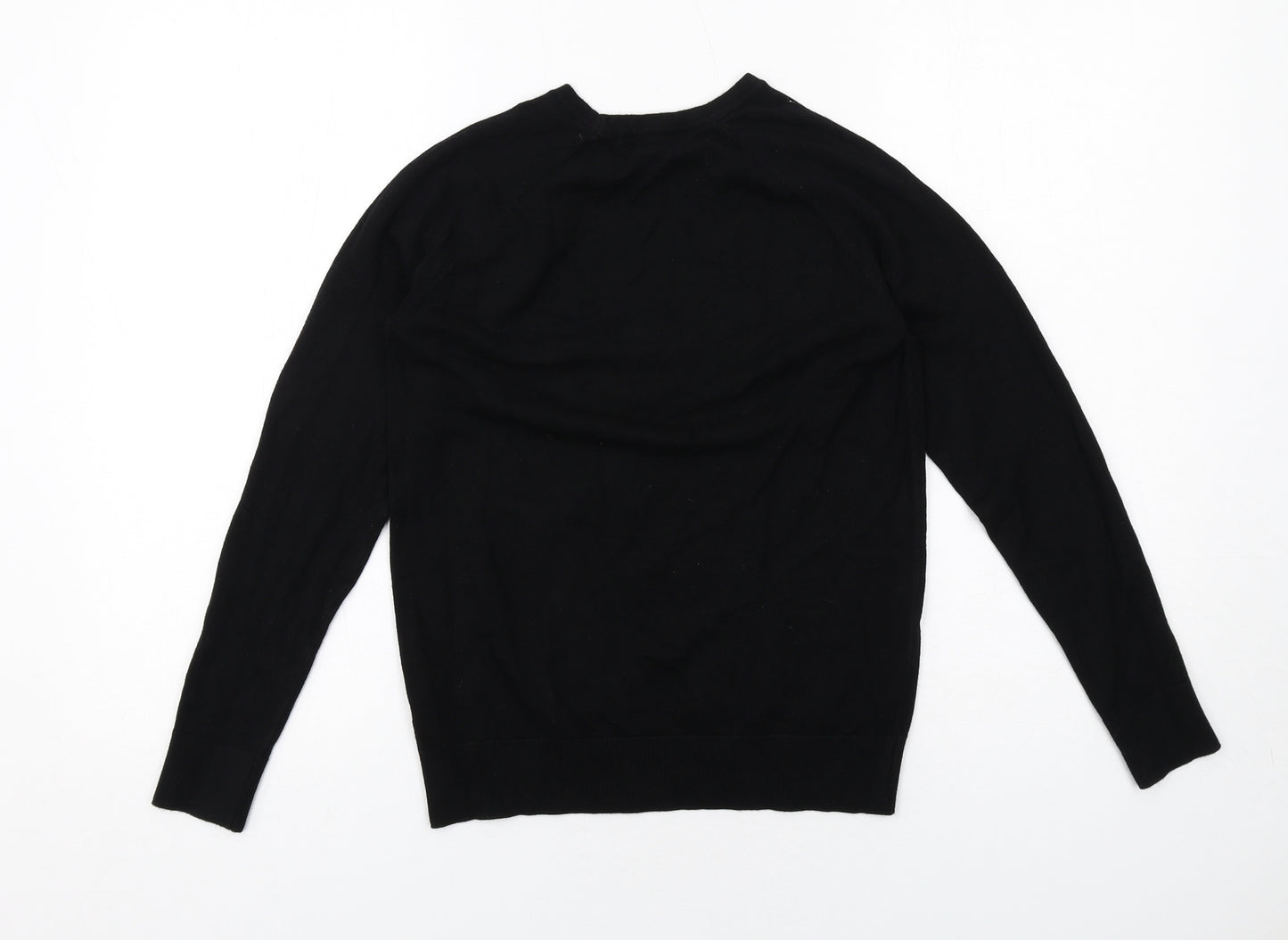Dunnes Stores Womens Black Round Neck Viscose Pullover Jumper Size M