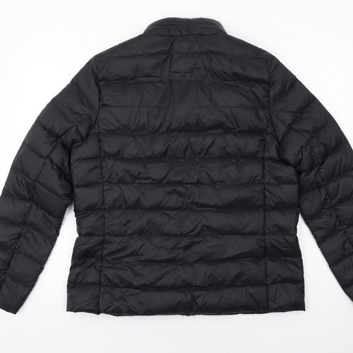Marks and Spencer Womens Black Quilted Jacket Size 14 Zip