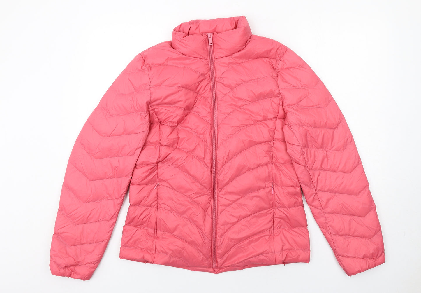 Marks and Spencer Womens Pink Quilted Jacket Size 12 Zip