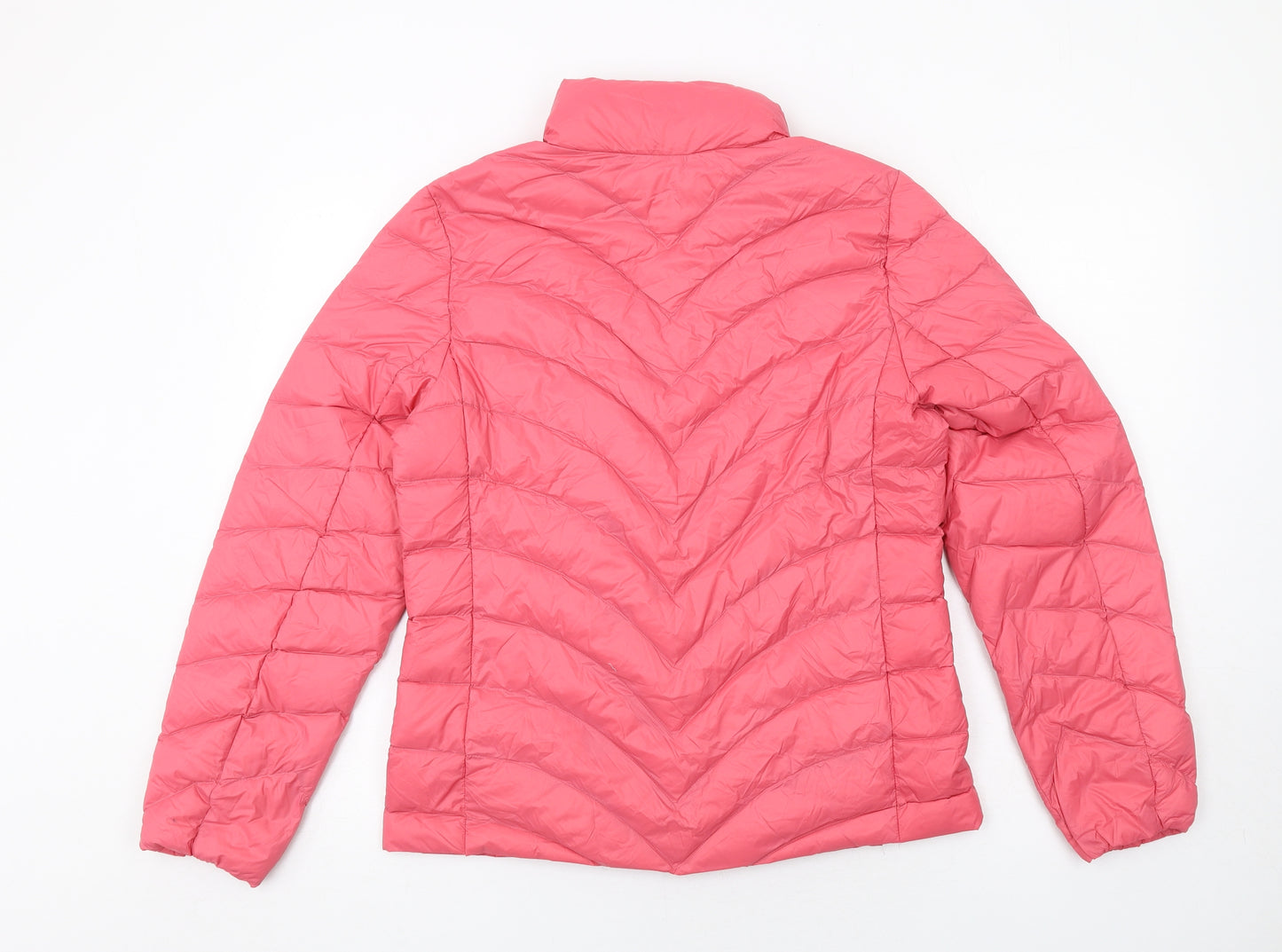 Marks and Spencer Womens Pink Quilted Jacket Size 12 Zip