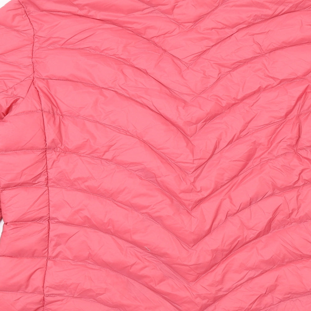 Marks and Spencer Womens Pink Quilted Jacket Size 12 Zip