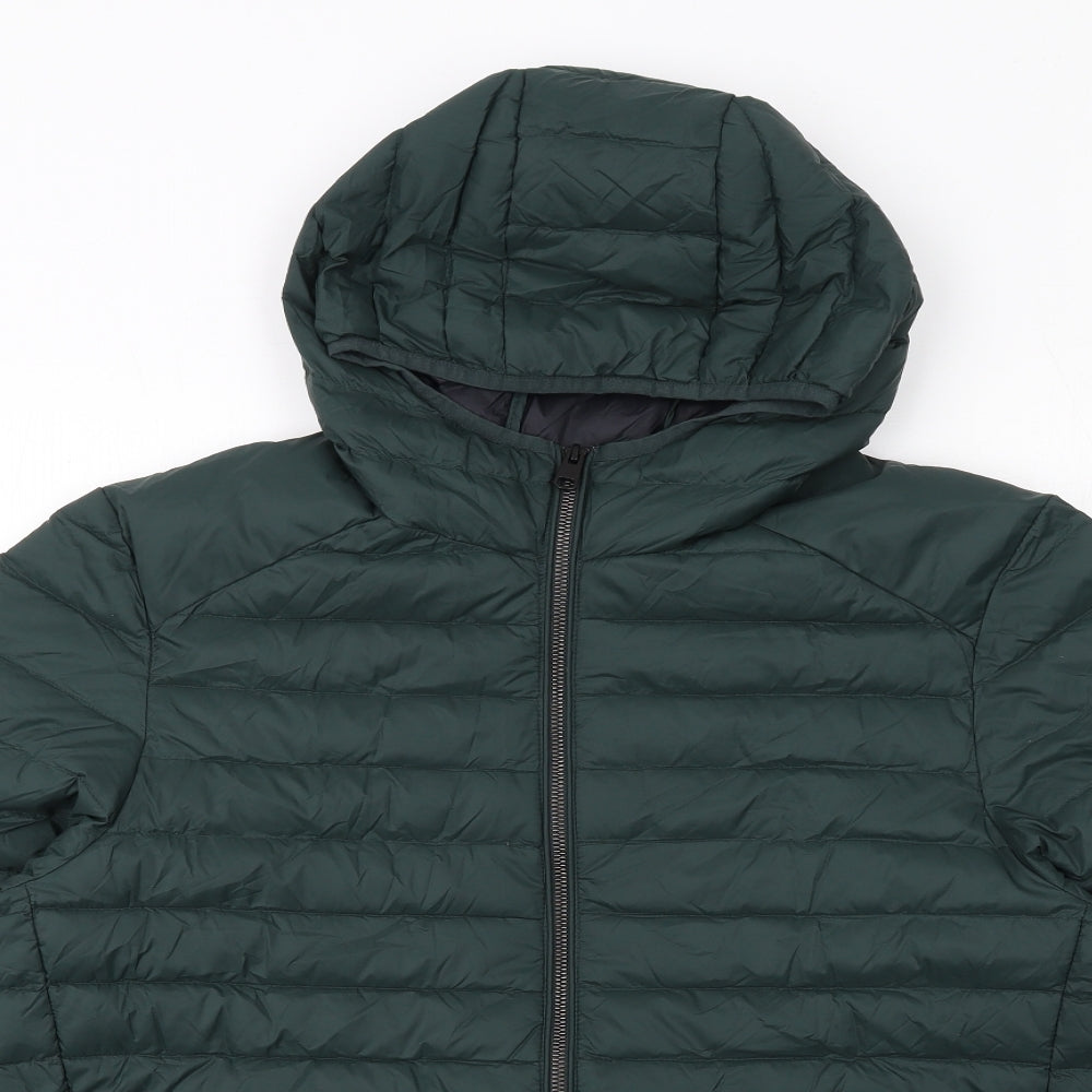 Marks and Spencer Mens Green Quilted Jacket Size L Zip