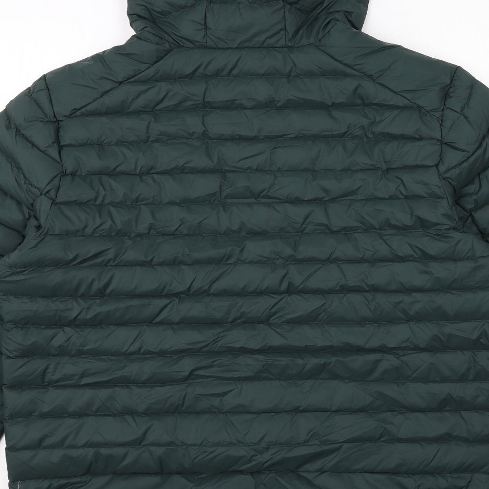 Marks and Spencer Mens Green Quilted Jacket Size L Zip
