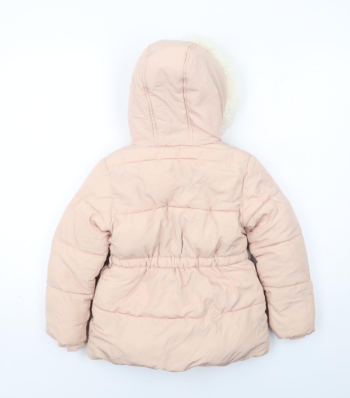 Marks and Spencer Girls Pink Puffer Jacket Jacket Size 5-6 Years Zip