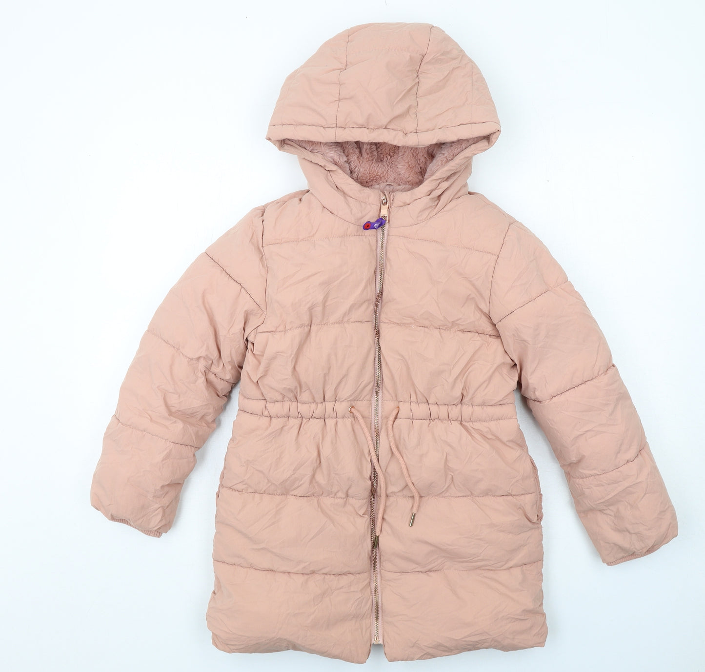 Marks and Spencer Girls Pink Basic Coat Coat Size 8-9 Years Zip