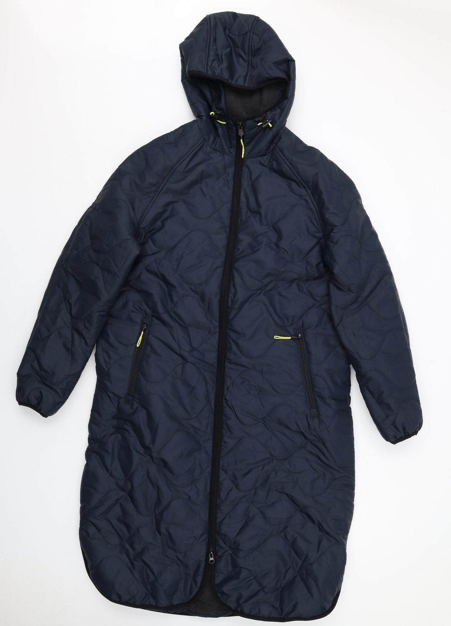 Marks and Spencer Womens Blue Quilted Coat Size 10 Zip