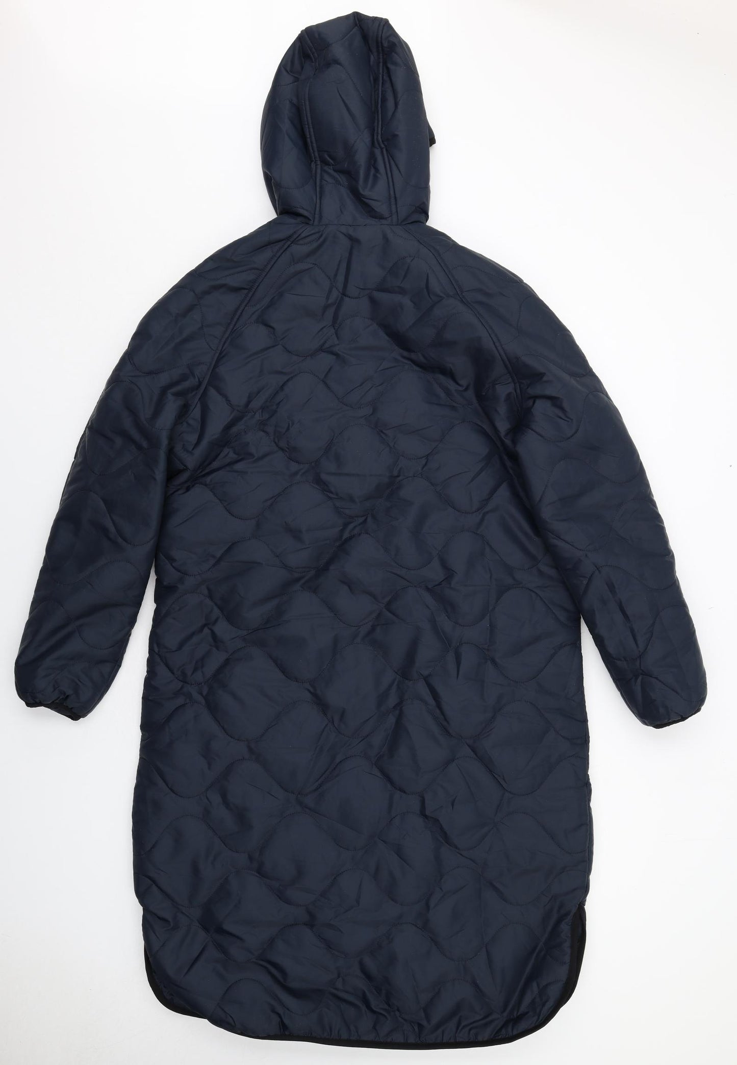 Marks and Spencer Womens Blue Quilted Coat Size 10 Zip