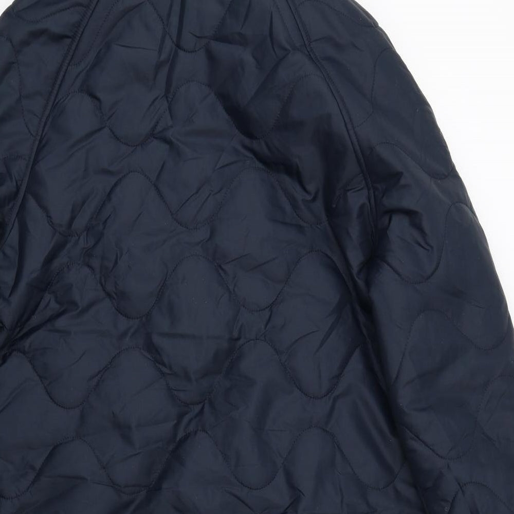 Marks and Spencer Womens Blue Quilted Coat Size 10 Zip