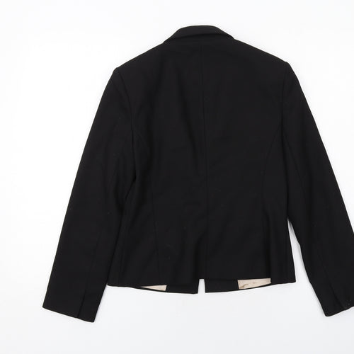 Topshop Womens Black Polyester Jacket Suit Jacket Size 10