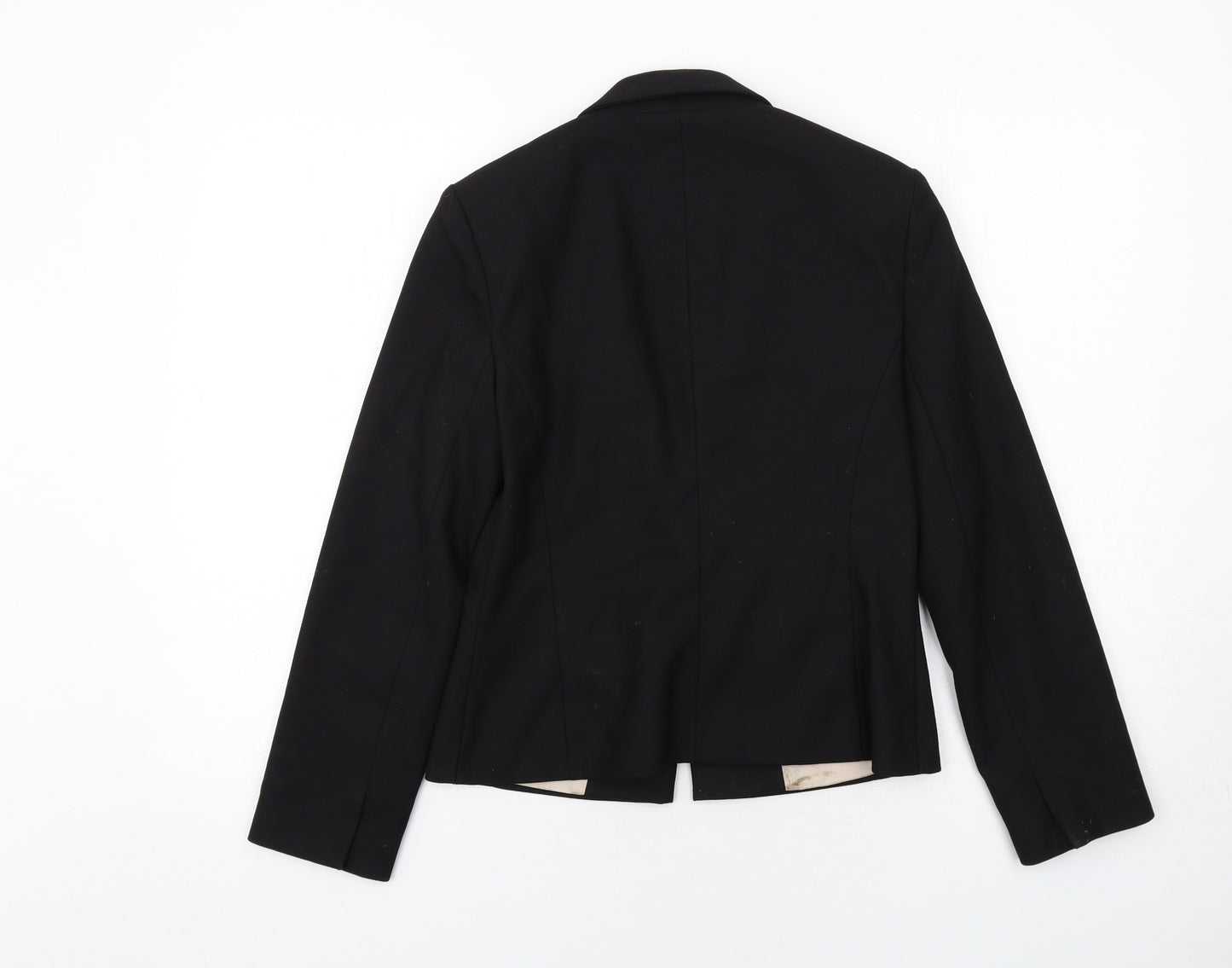 Topshop Womens Black Polyester Jacket Suit Jacket Size 10