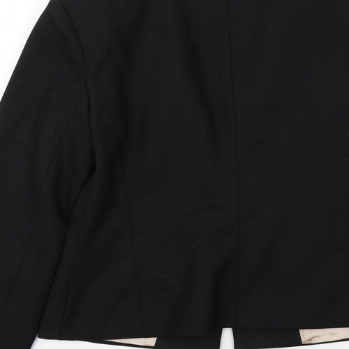 Topshop Womens Black Polyester Jacket Suit Jacket Size 10