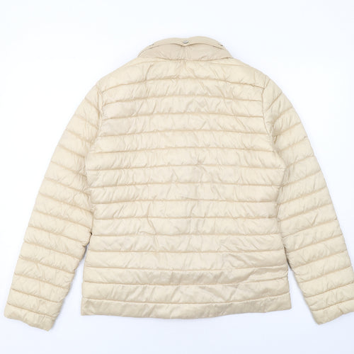 NEXT Womens Ivory Quilted Jacket Size 14 Zip