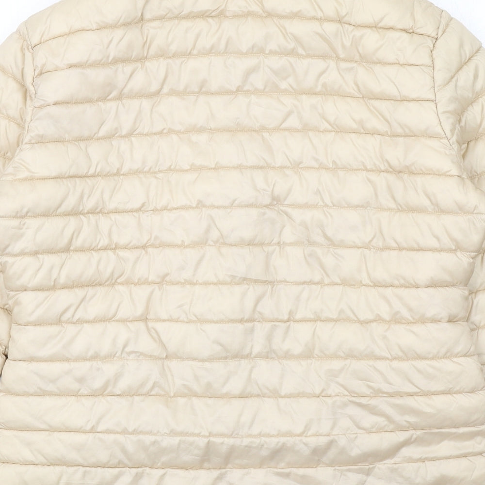 NEXT Womens Ivory Quilted Jacket Size 14 Zip