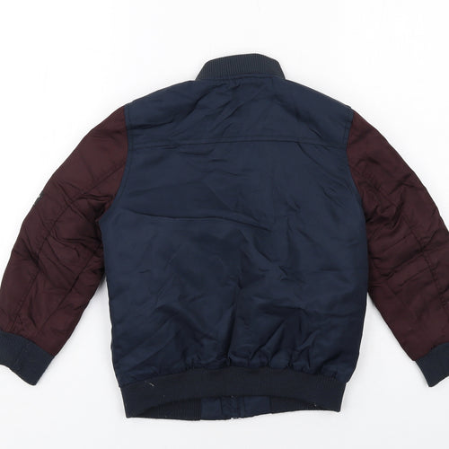 River Island Boys Blue Bomber Jacket Jacket Size 5-6 Years Zip