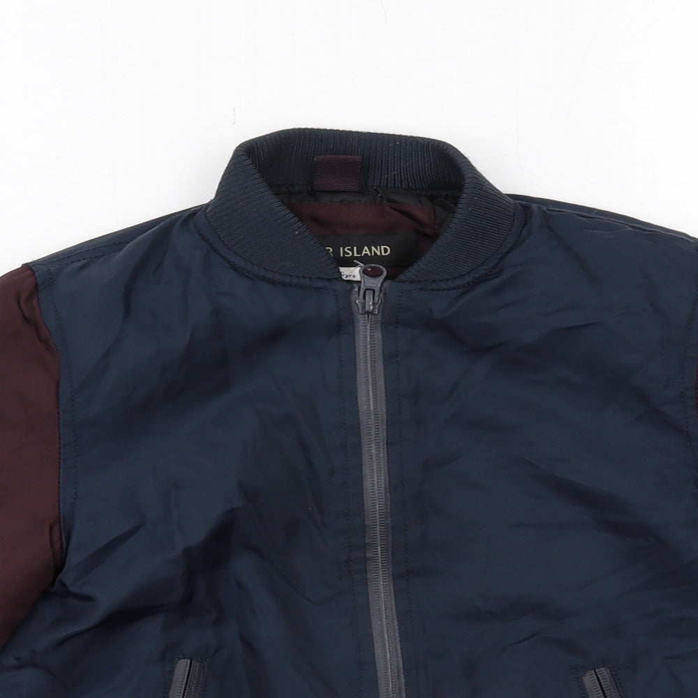 River Island Boys Blue Bomber Jacket Jacket Size 5-6 Years Zip