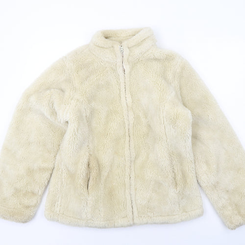 BHS Womens Ivory Jacket Size 12 Zip - Teddy Jacket
