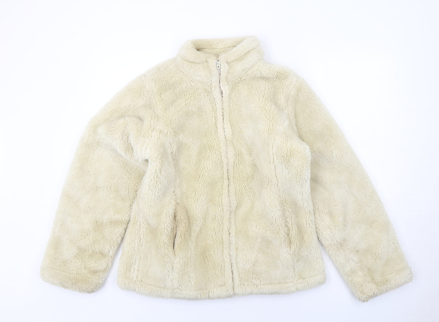 BHS Womens Ivory Jacket Size 12 Zip - Teddy Jacket