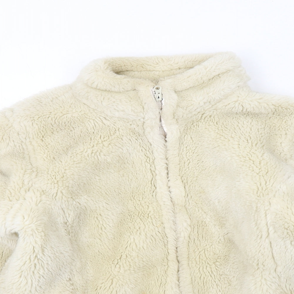 BHS Womens Ivory Jacket Size 12 Zip - Teddy Jacket