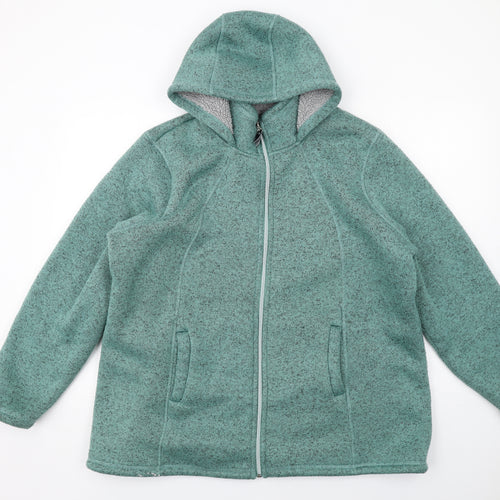 Cotton Traders Womens Green Jacket Size 24 Zip