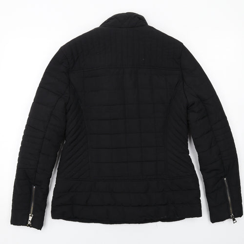 NEXT Womens Black Quilted Jacket Size 12 Zip
