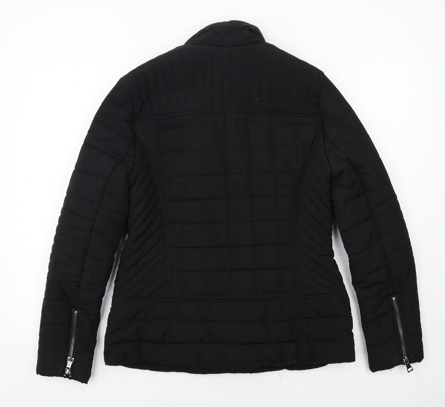 NEXT Womens Black Quilted Jacket Size 12 Zip