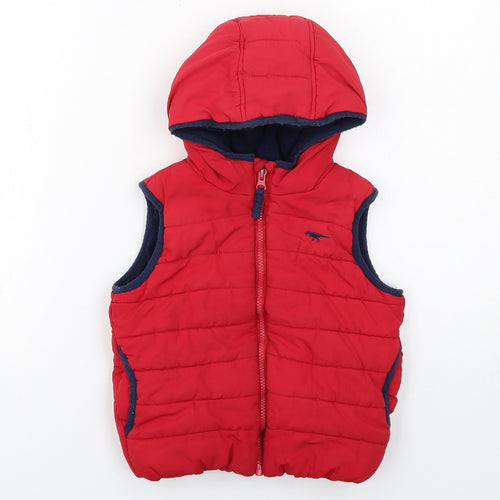Blue Zoo Boys Red Gilet Jacket Size 4-5 Years Zip