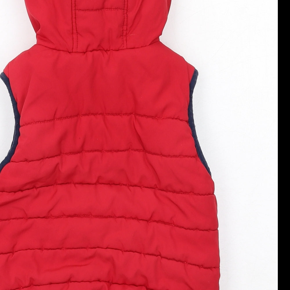 Blue Zoo Boys Red Gilet Jacket Size 4-5 Years Zip