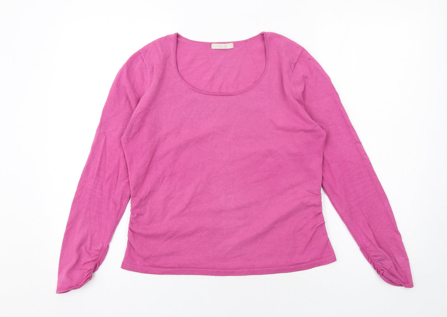 Marks and Spencer Womens Pink Viscose Basic T-Shirt Size 14 Scoop Neck