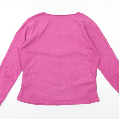 Marks and Spencer Womens Pink Viscose Basic T-Shirt Size 14 Scoop Neck