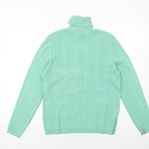 Marks and Spencer Womens Green Roll Neck Viscose Pullover Jumper Size 16