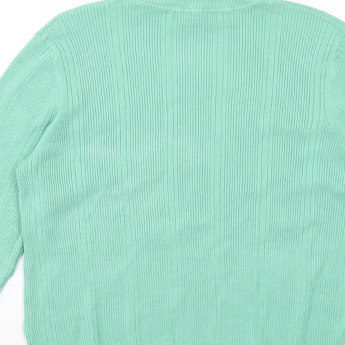 Marks and Spencer Womens Green Roll Neck Viscose Pullover Jumper Size 16